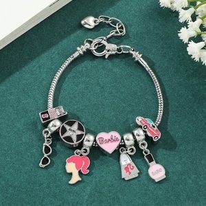 NEW Sterling Silver Barbie Disney Charm Bracelet